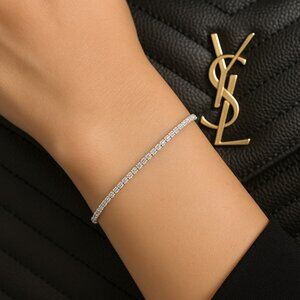 Real Moissanite Tennis Bracelet 2mm 2ct